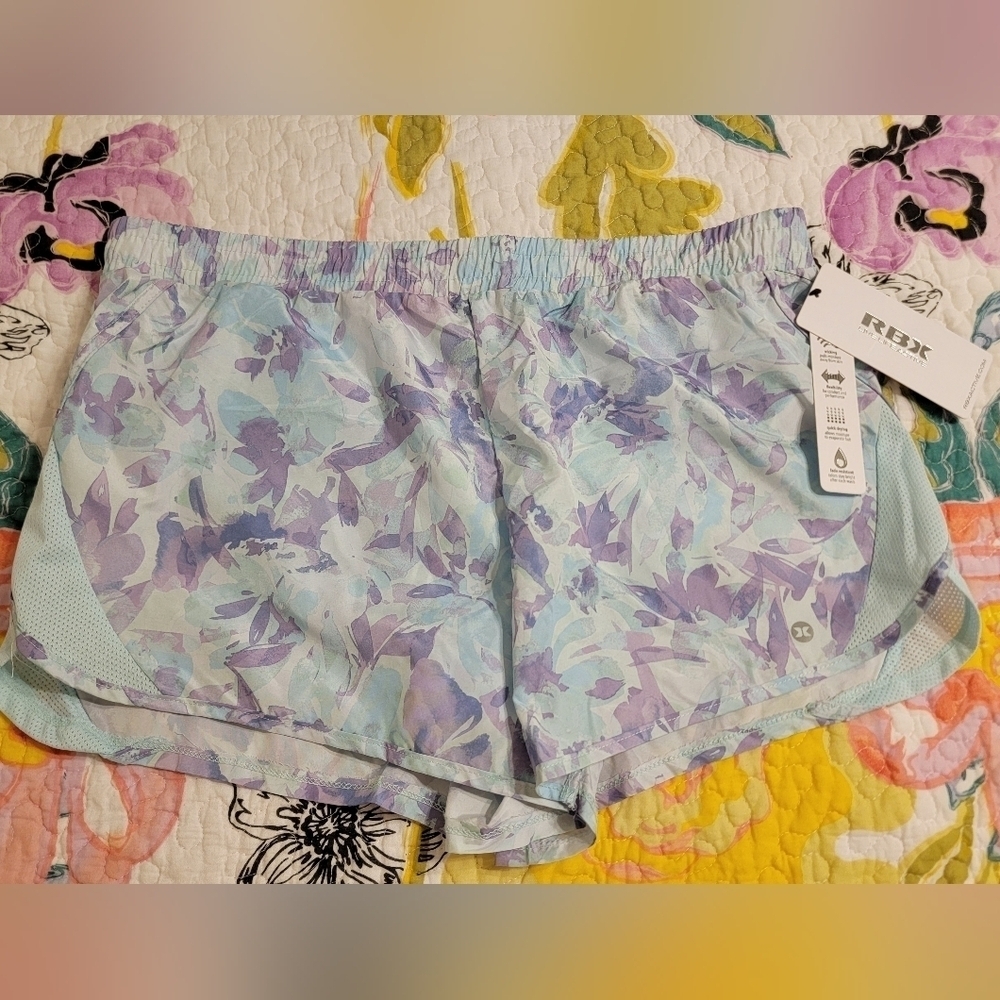 NWT RBX Ladies Athletic Shorts in Abstract Floral Print